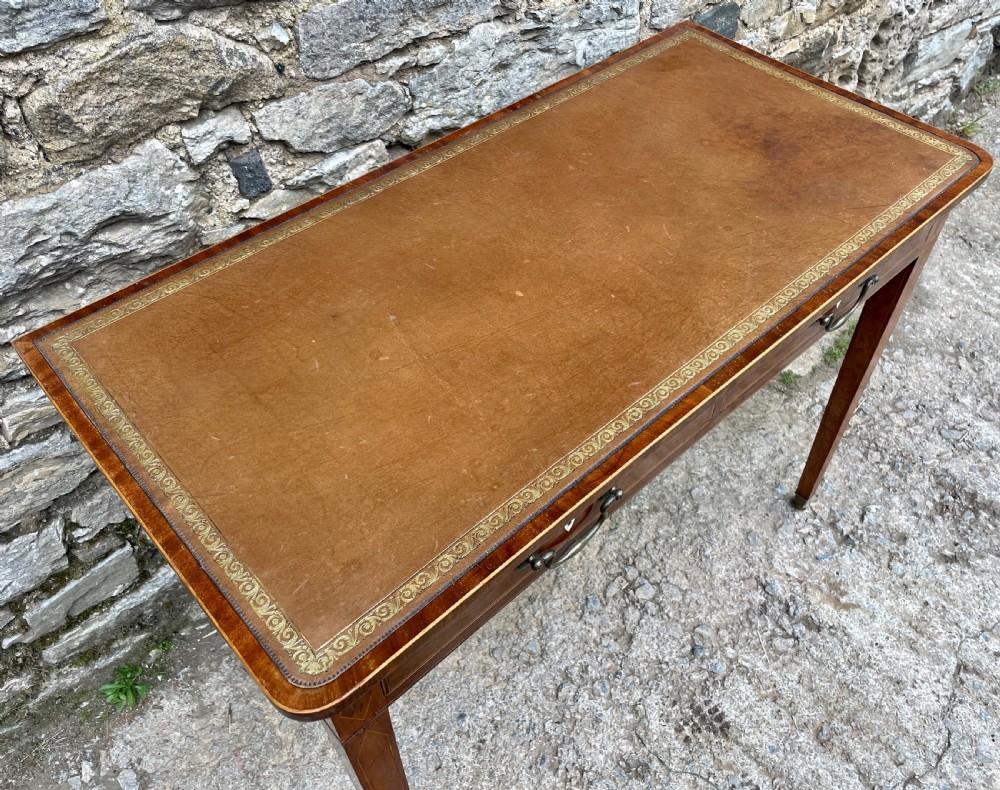 George III Mahogany and Sycamore Strung Writing Table View IV