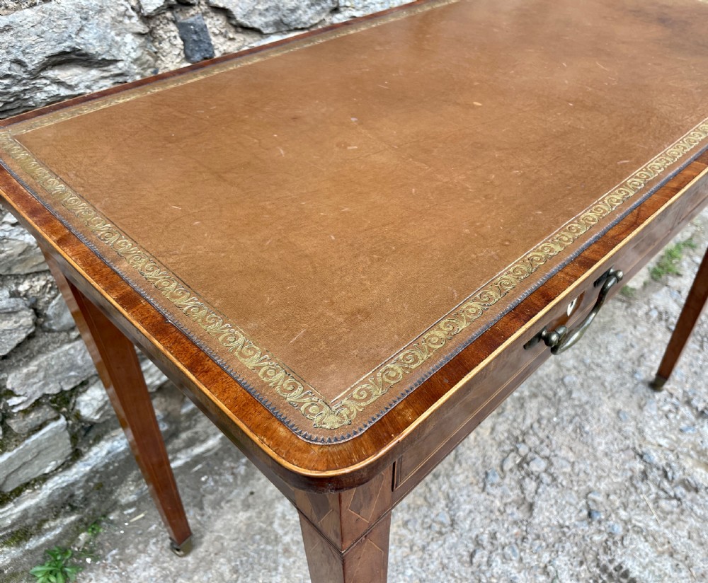 George III Mahogany and Sycamore Strung Writing Table View V