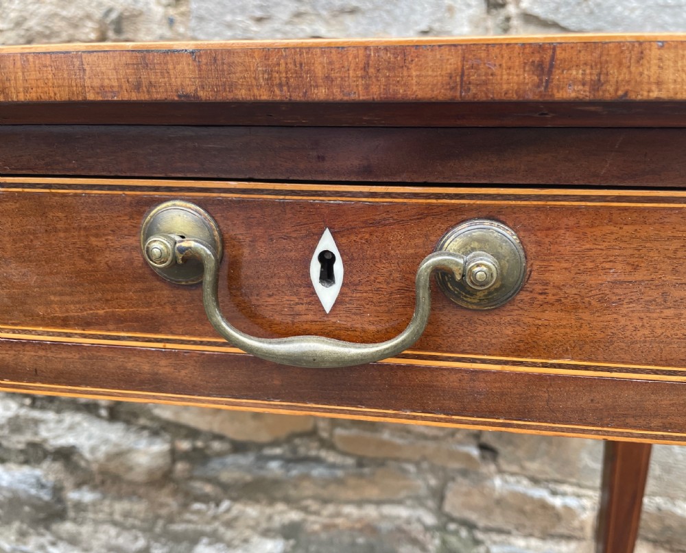 George III Mahogany and Sycamore Strung Writing Table View VI