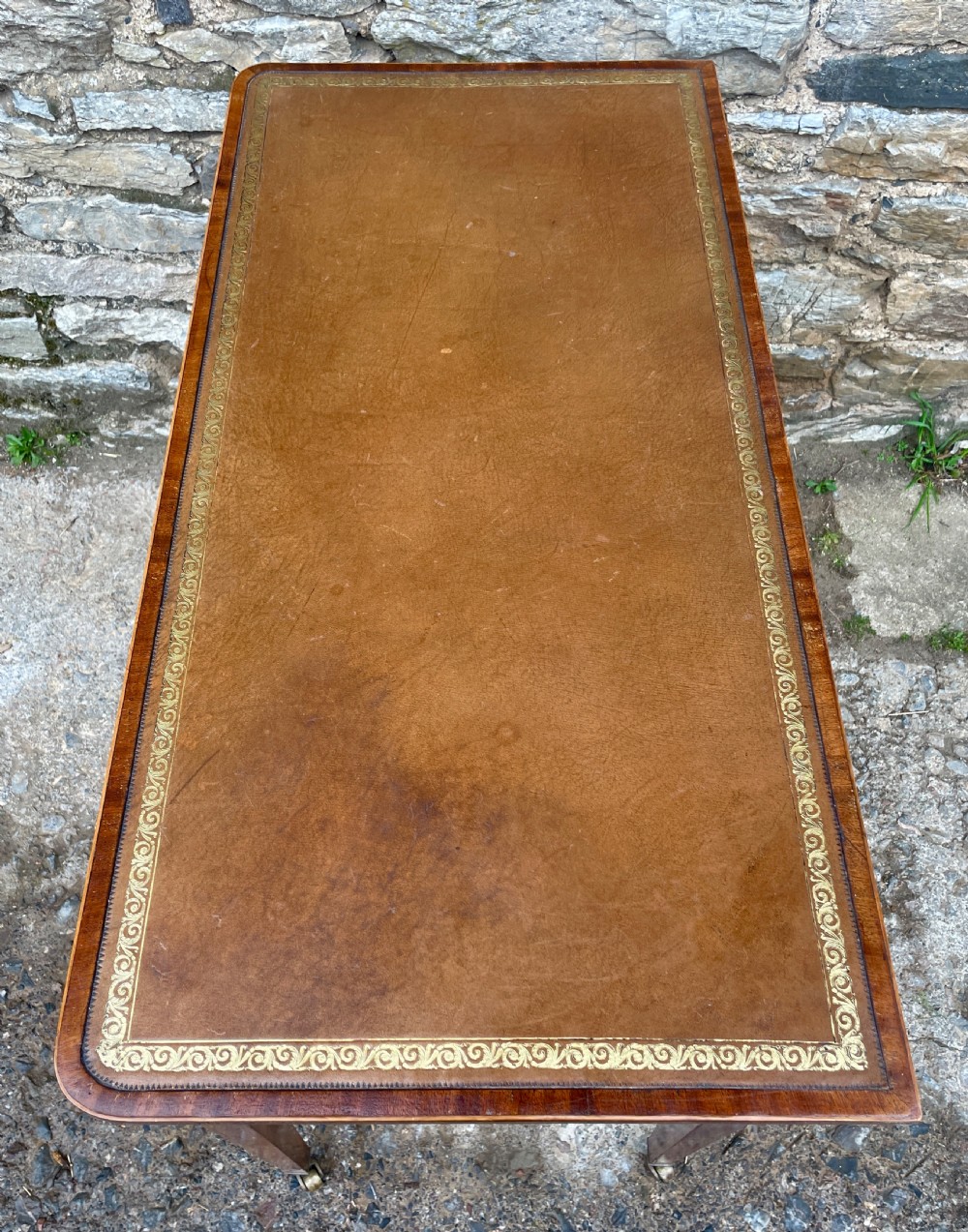 George III Mahogany and Sycamore Strung Writing Table View XII