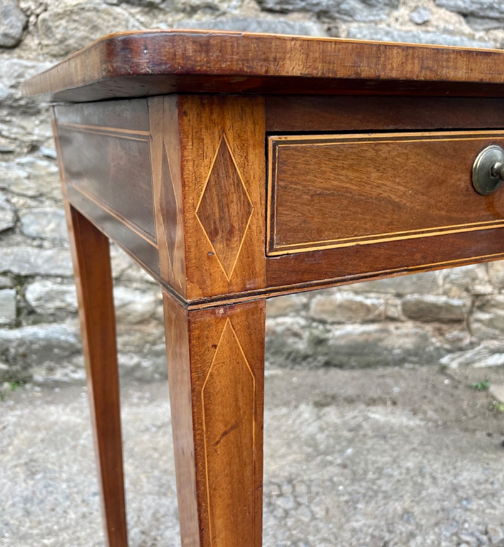George III Mahogany and Sycamore Strung Writing Table View XX