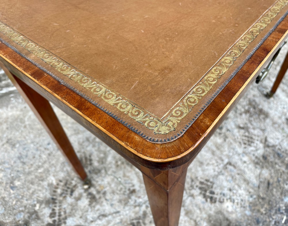 George III Mahogany and Sycamore Strung Writing Table View XXI