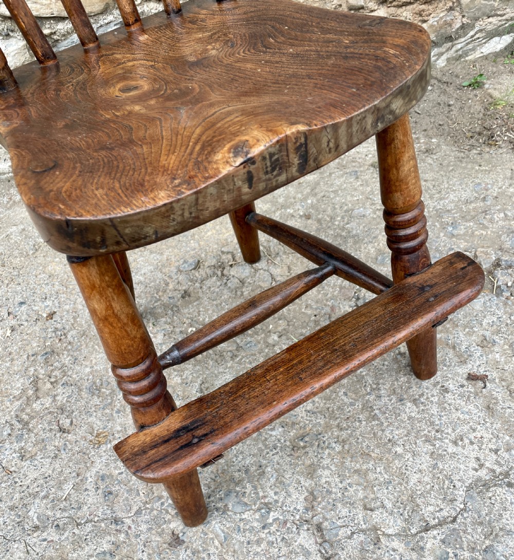 Antique Elm Seated Childs Chair View X