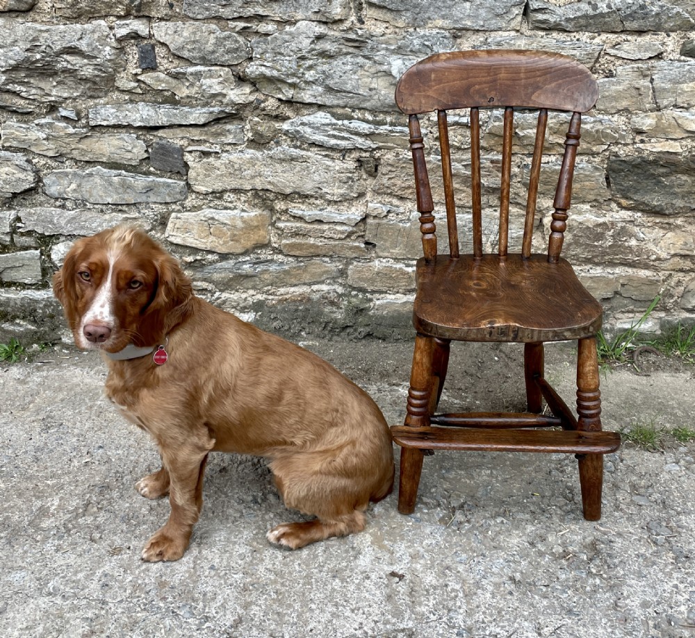 Antique Elm Seated Childs Chair View XII