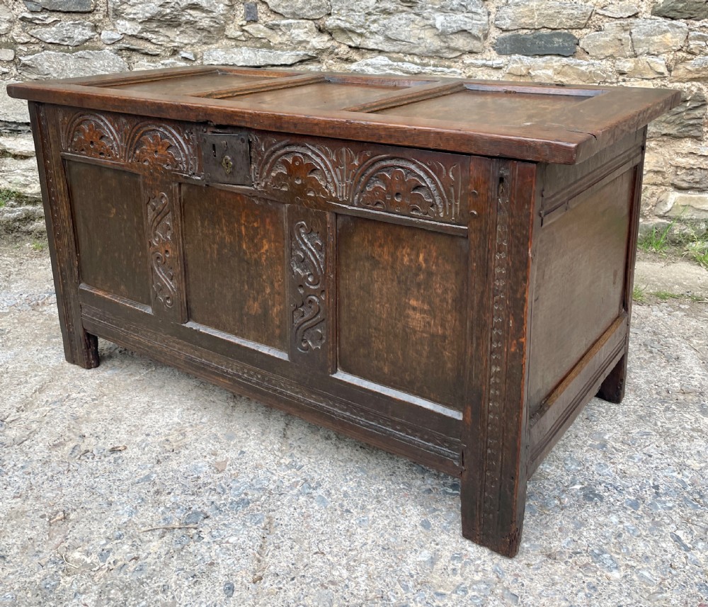 18th Century Panelled Oak Coffer View XVI