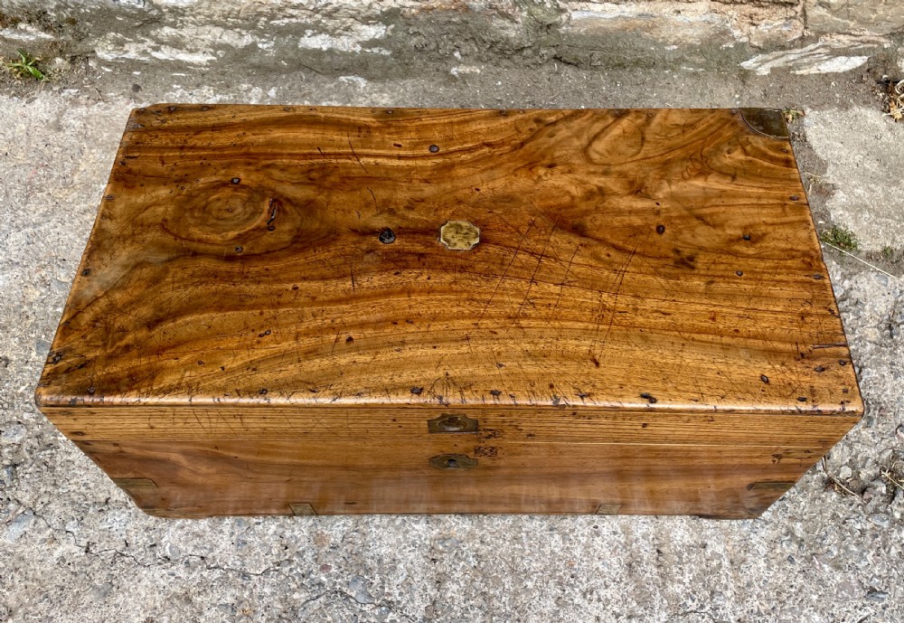Antique Camphor Military Campaign Trunk View II