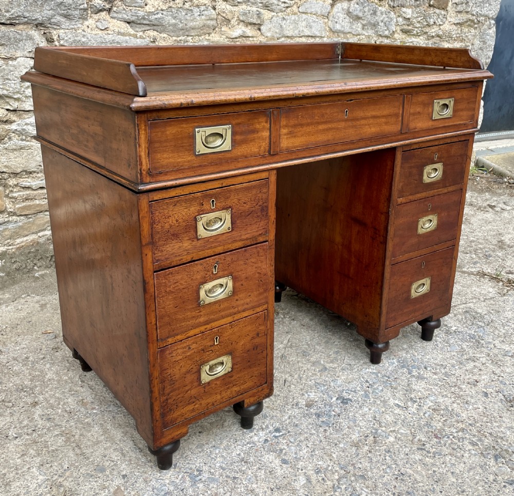 Antique Mahogany Military Campaign Desk View V