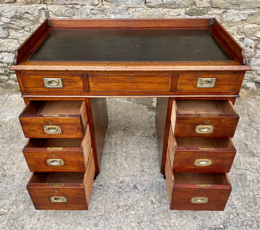 Antique Mahogany Military Campaign Desk View XIX