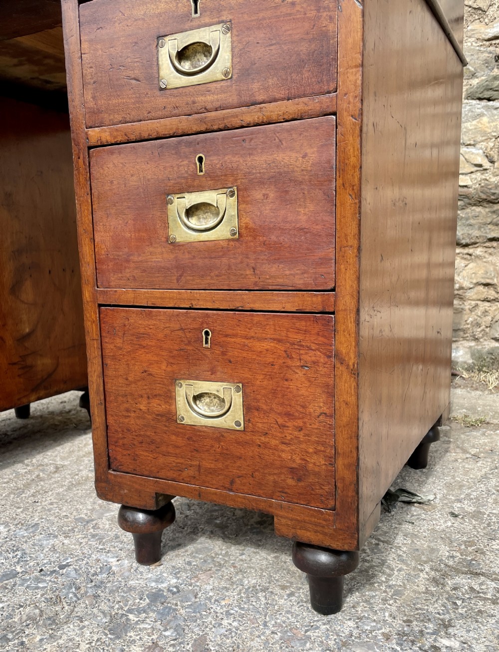 Antique Mahogany Military Campaign Desk View XXIV