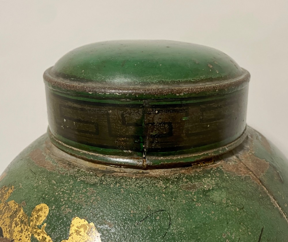 Large Antique Toleware Tea Canister View IX