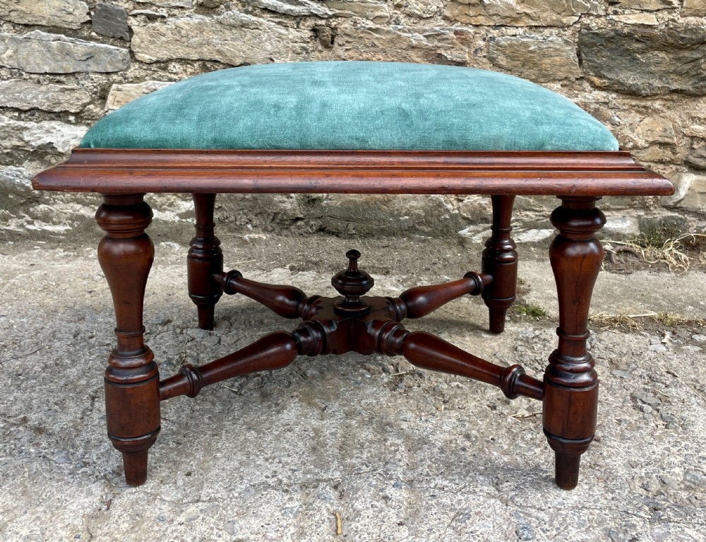 Victorian Mahogany Upholstered Stool View III