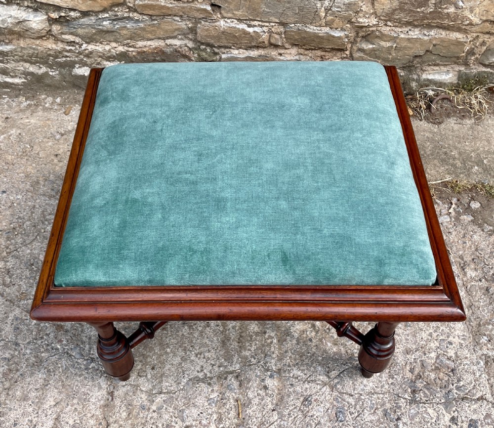 Victorian Mahogany Upholstered Stool View IV
