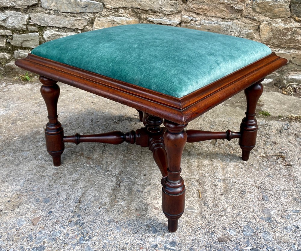 Victorian Mahogany Upholstered Stool View V
