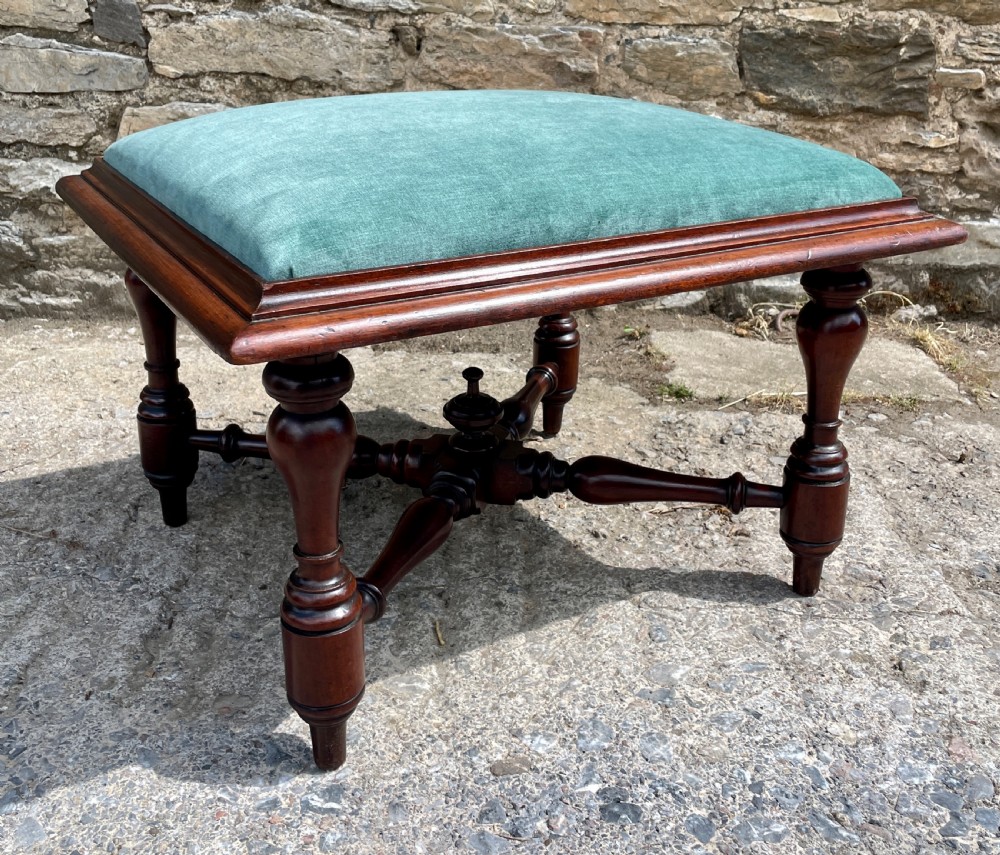 Victorian Mahogany Upholstered Stool View VIII