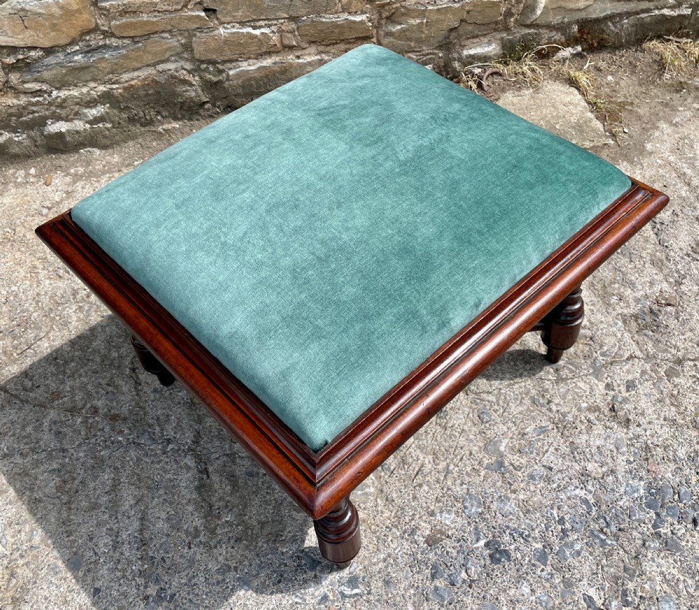 Victorian Mahogany Upholstered Stool View IX