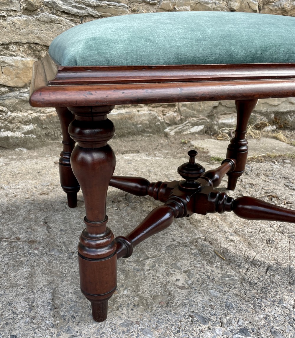 Victorian Mahogany Upholstered Stool View X