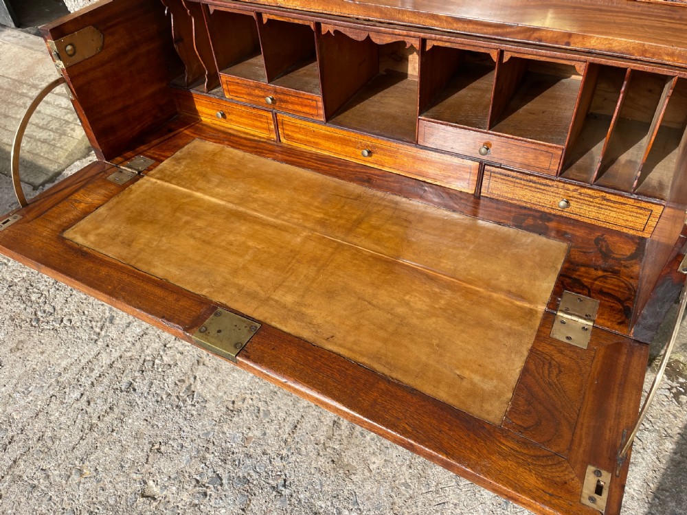 Victorian Camphorwood Military Campaign Secretaire Chest View XVI