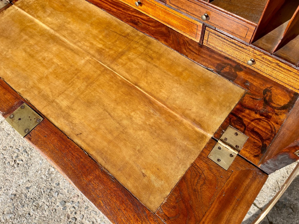 Victorian Camphorwood Military Campaign Secretaire Chest View XXII