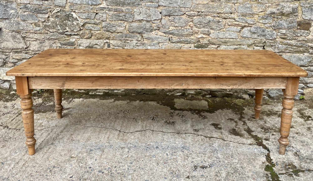 Large Victorian Pine Farmhouse Table