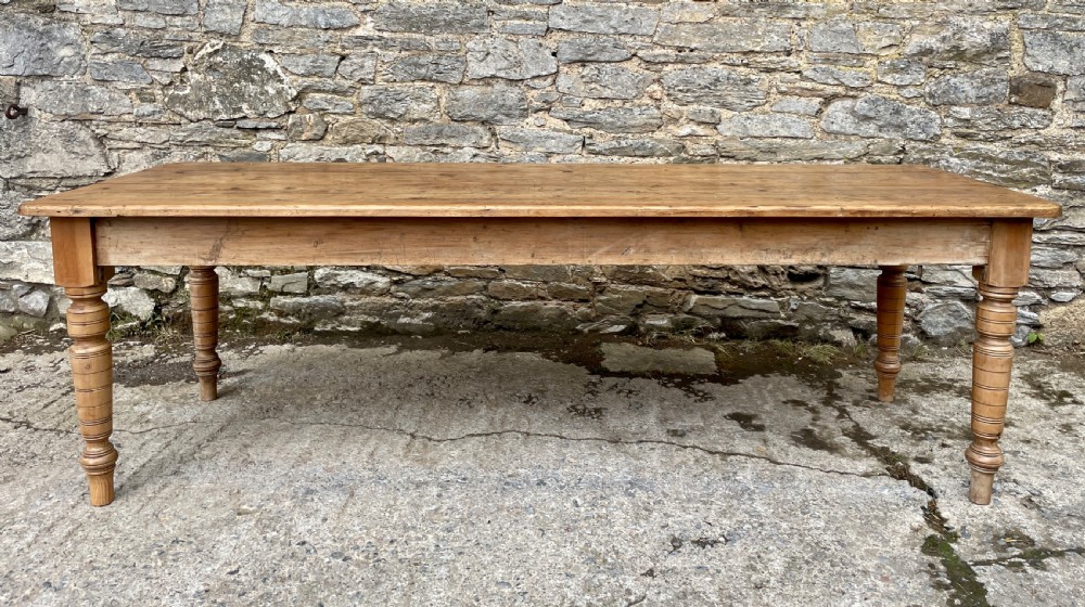 Large Victorian Pine Farmhouse Table View III
