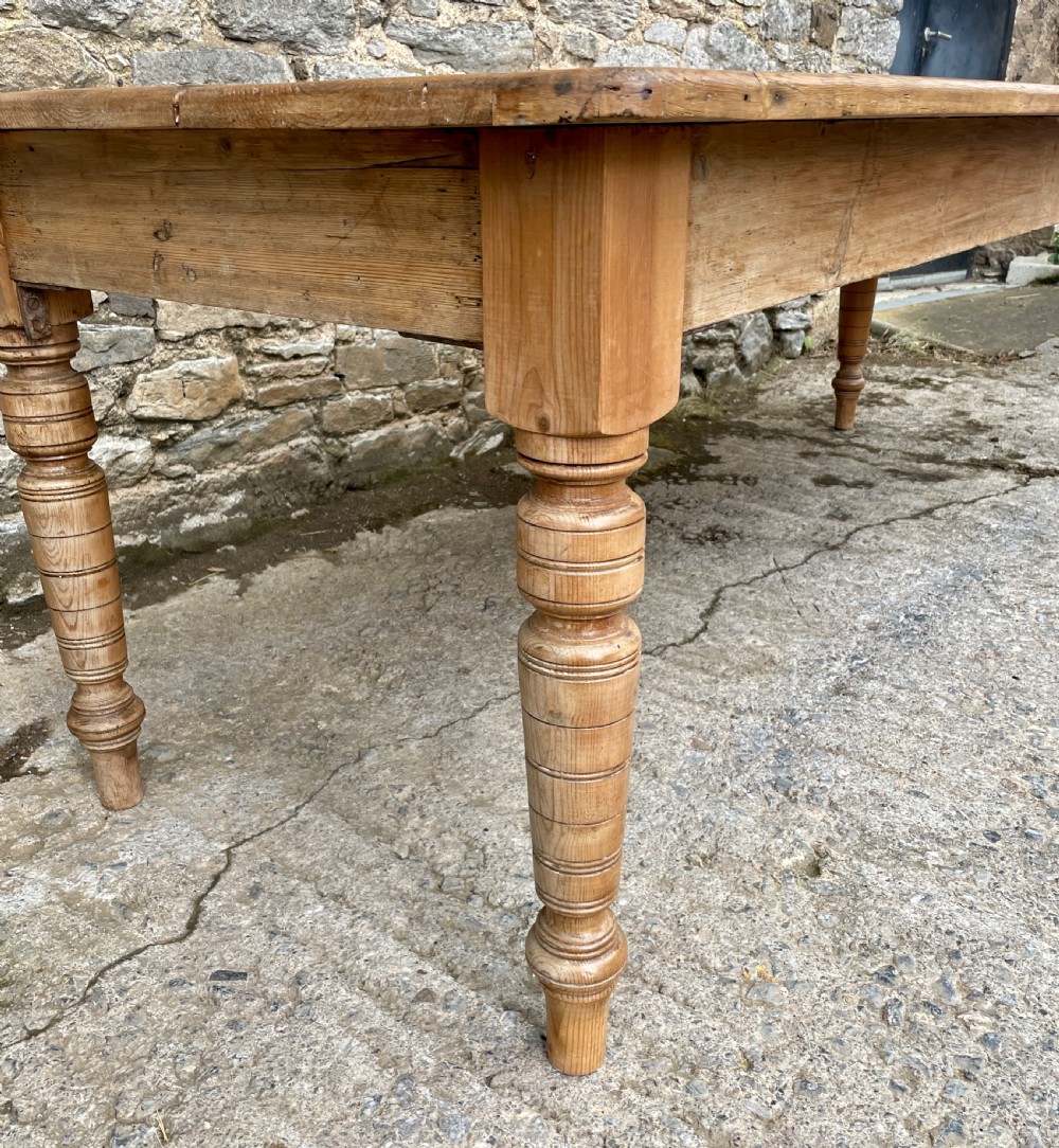 Large Victorian Pine Farmhouse Table View VII