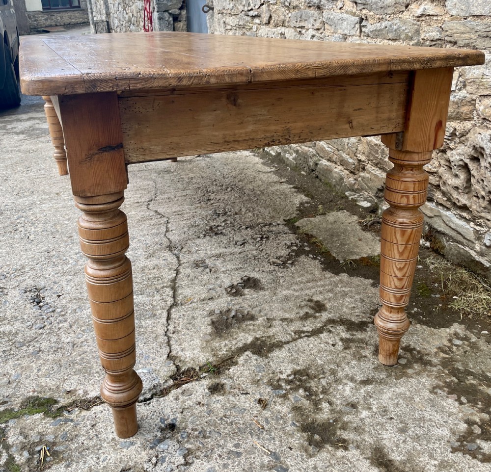 Large Victorian Pine Farmhouse Table View XII