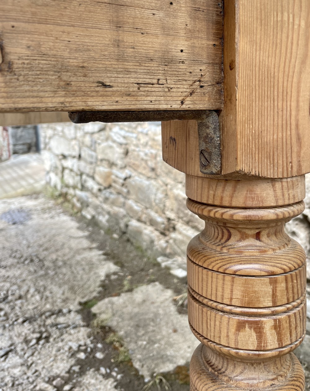 Large Victorian Pine Farmhouse Table View XIII
