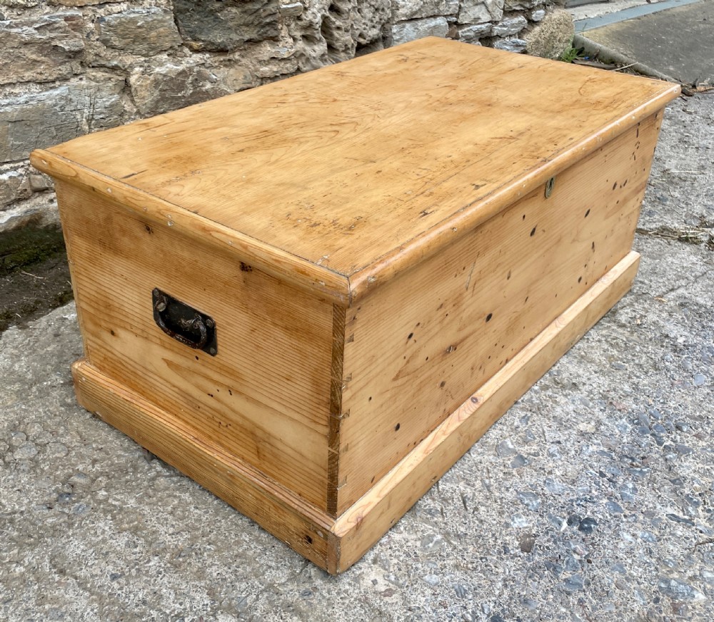 Antique Stripped Pine Blanket Box View V