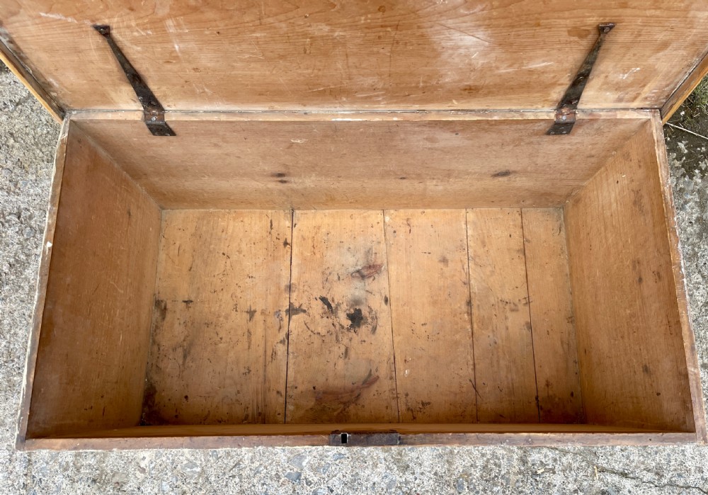 Antique Stripped Pine Blanket Box View X