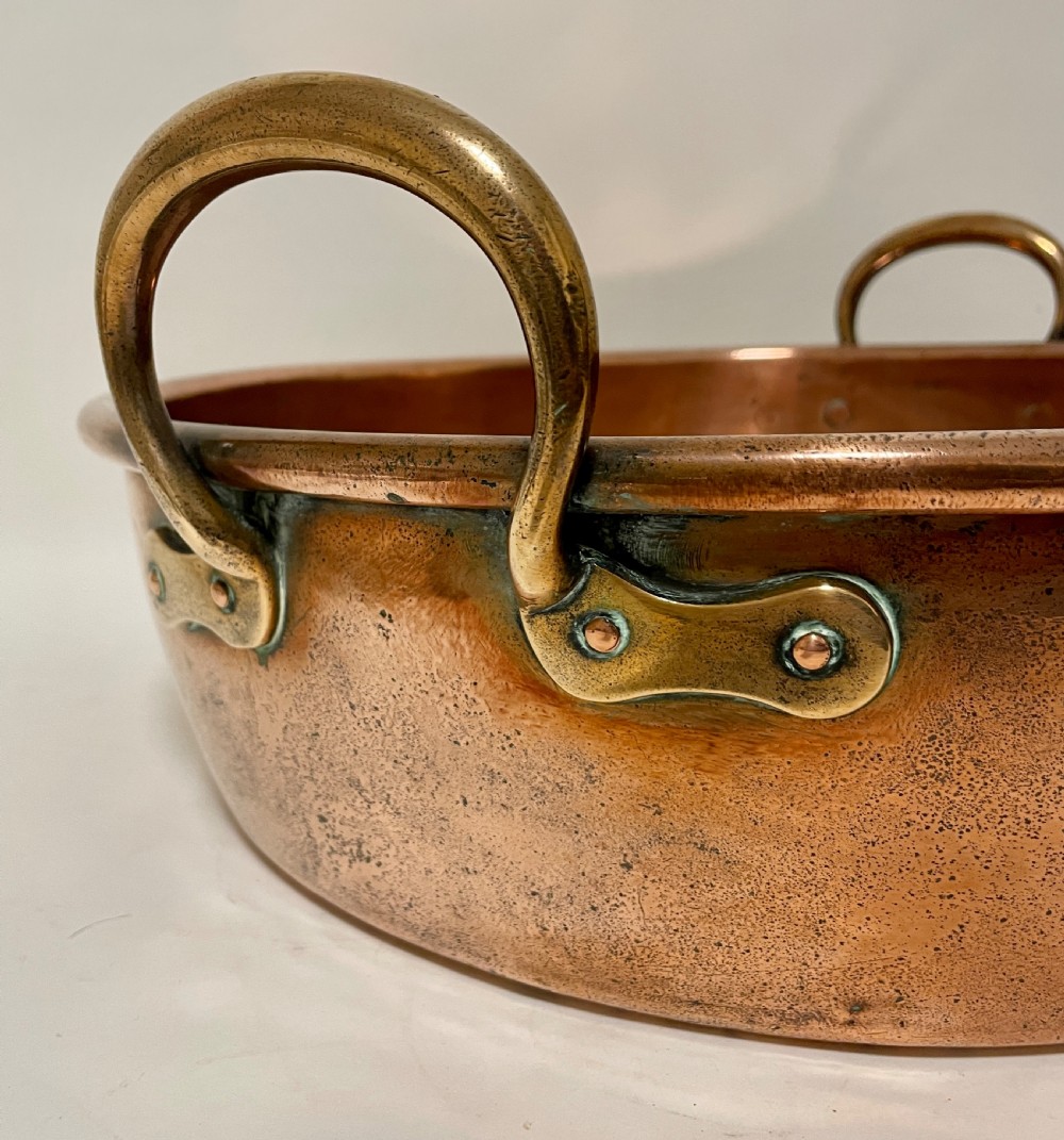 Large Victorian Copper Jam Pan View X