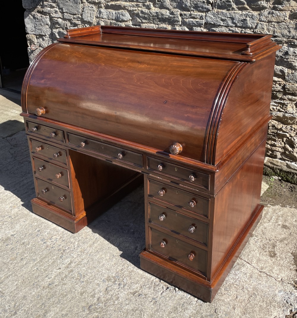 Victorian Mahogany Cylinder Roll Top Desk View III