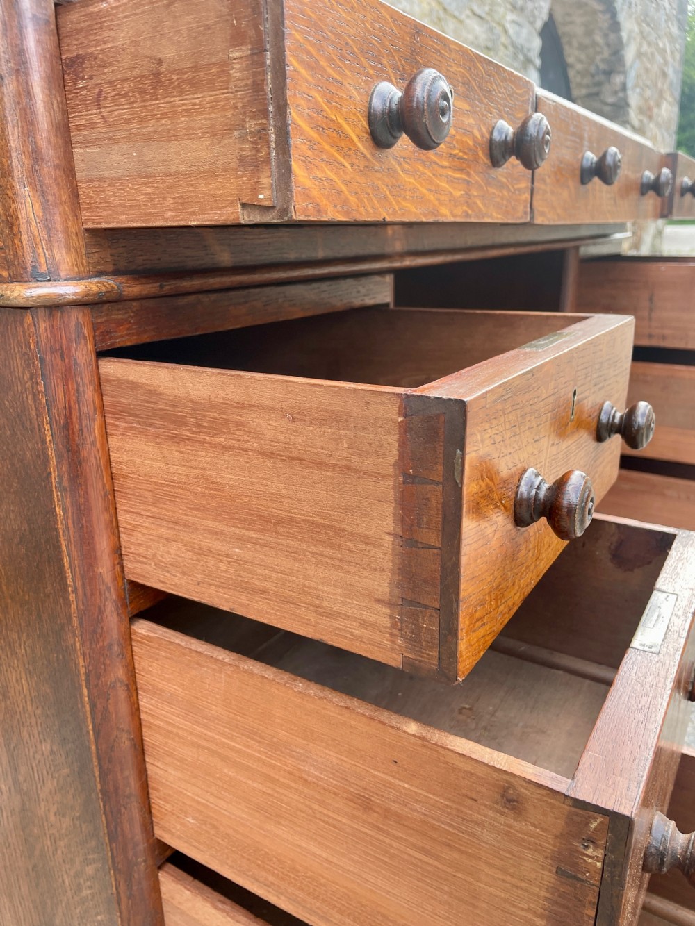 Victorian Oak Pedestal Desk View XIX