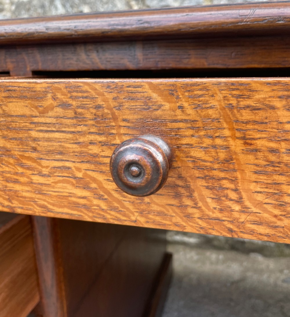 Victorian Oak Pedestal Desk View XX