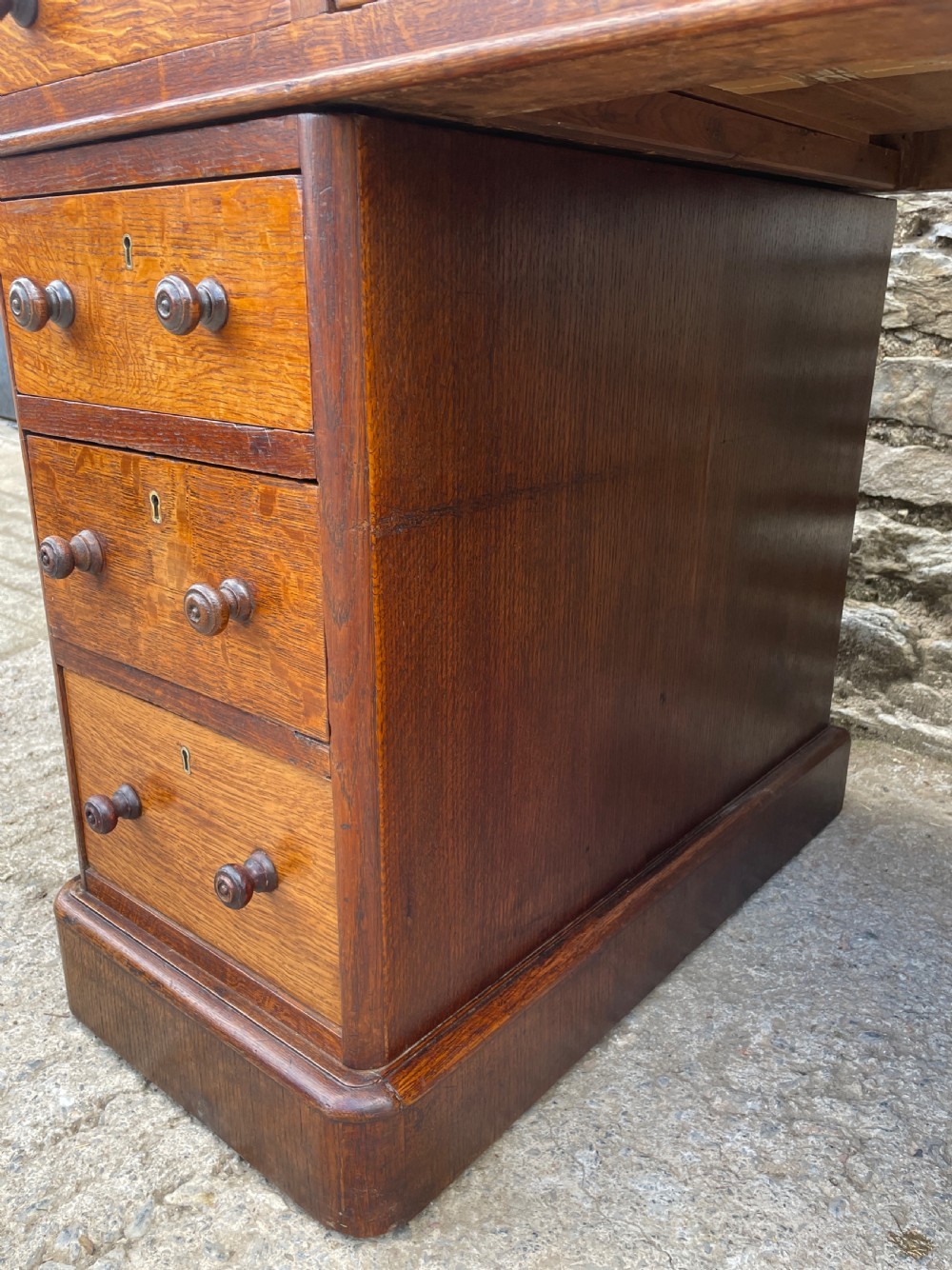 Victorian Oak Pedestal Desk View XXI