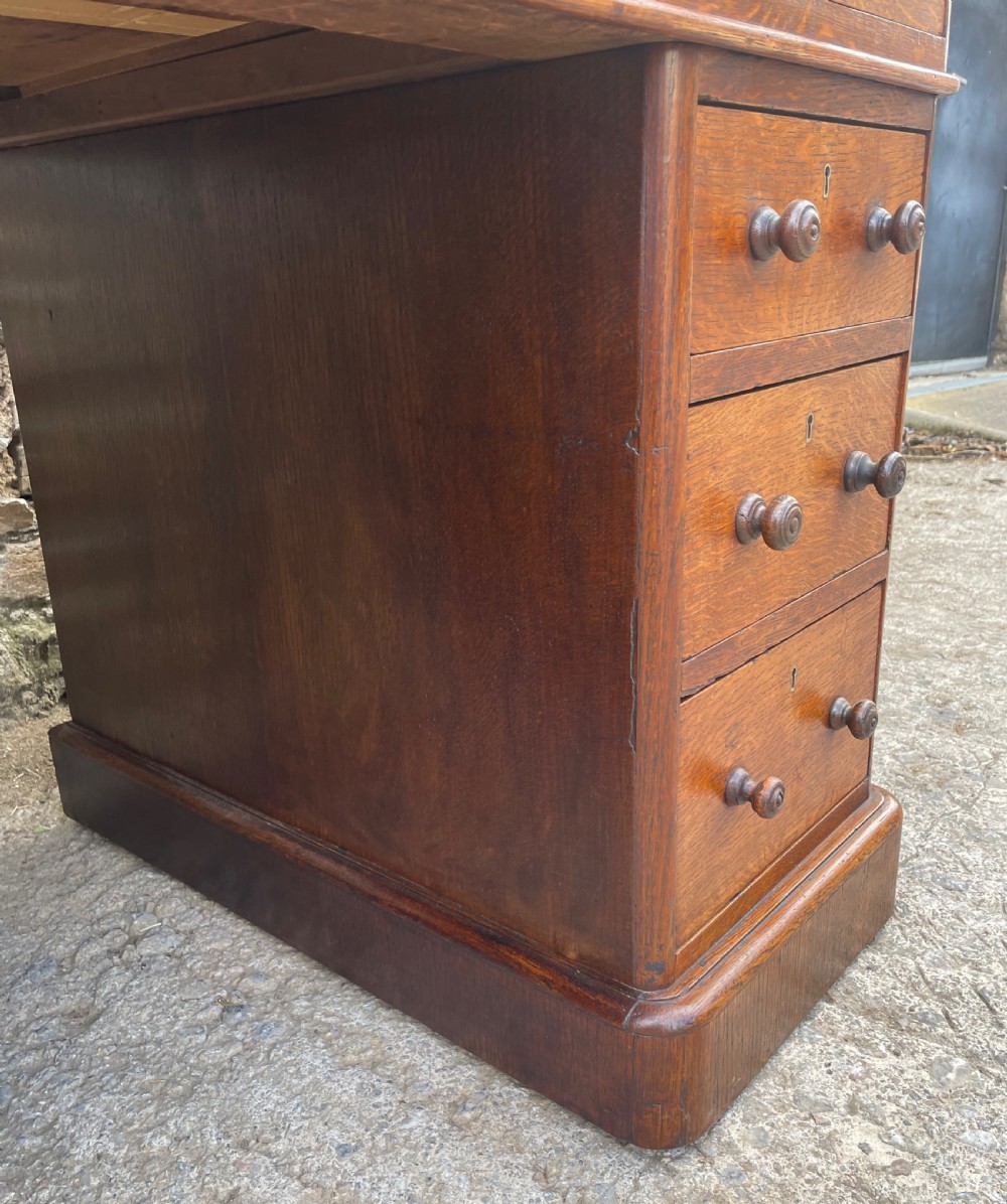 Victorian Oak Pedestal Desk View XXII