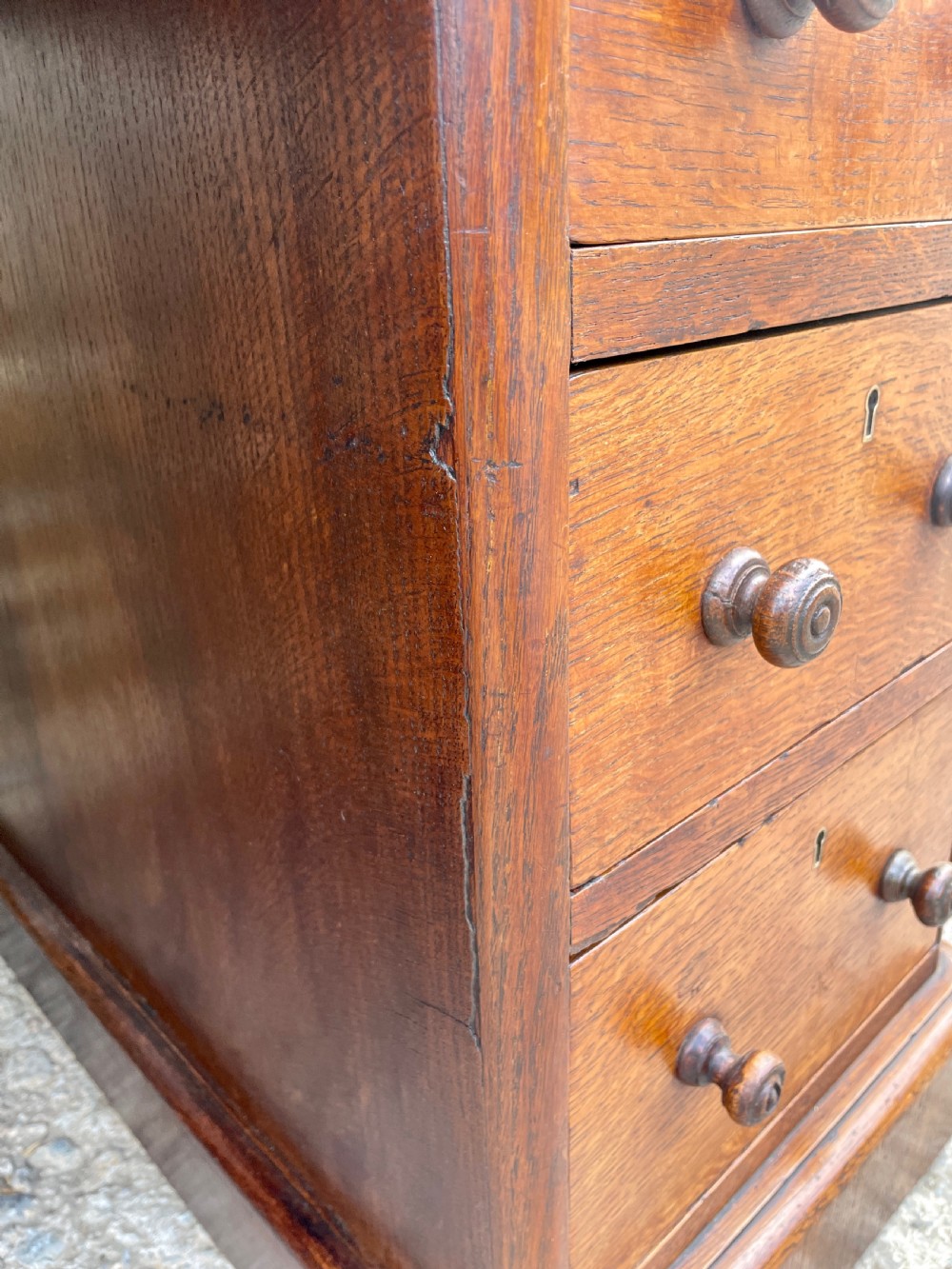 Victorian Oak Pedestal Desk View XXIII