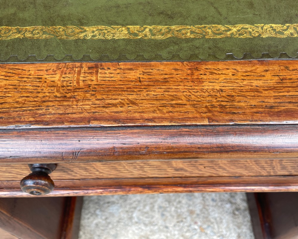 Victorian Oak Pedestal Desk View XXV