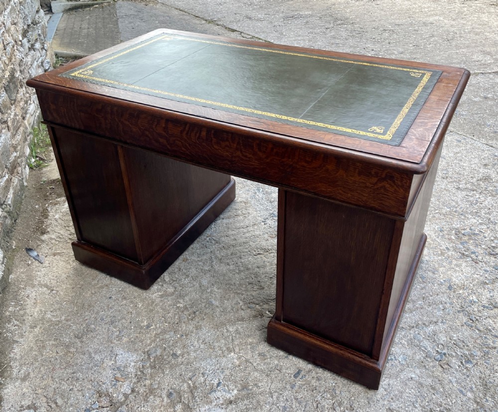 Victorian Oak Pedestal Desk View XXVI