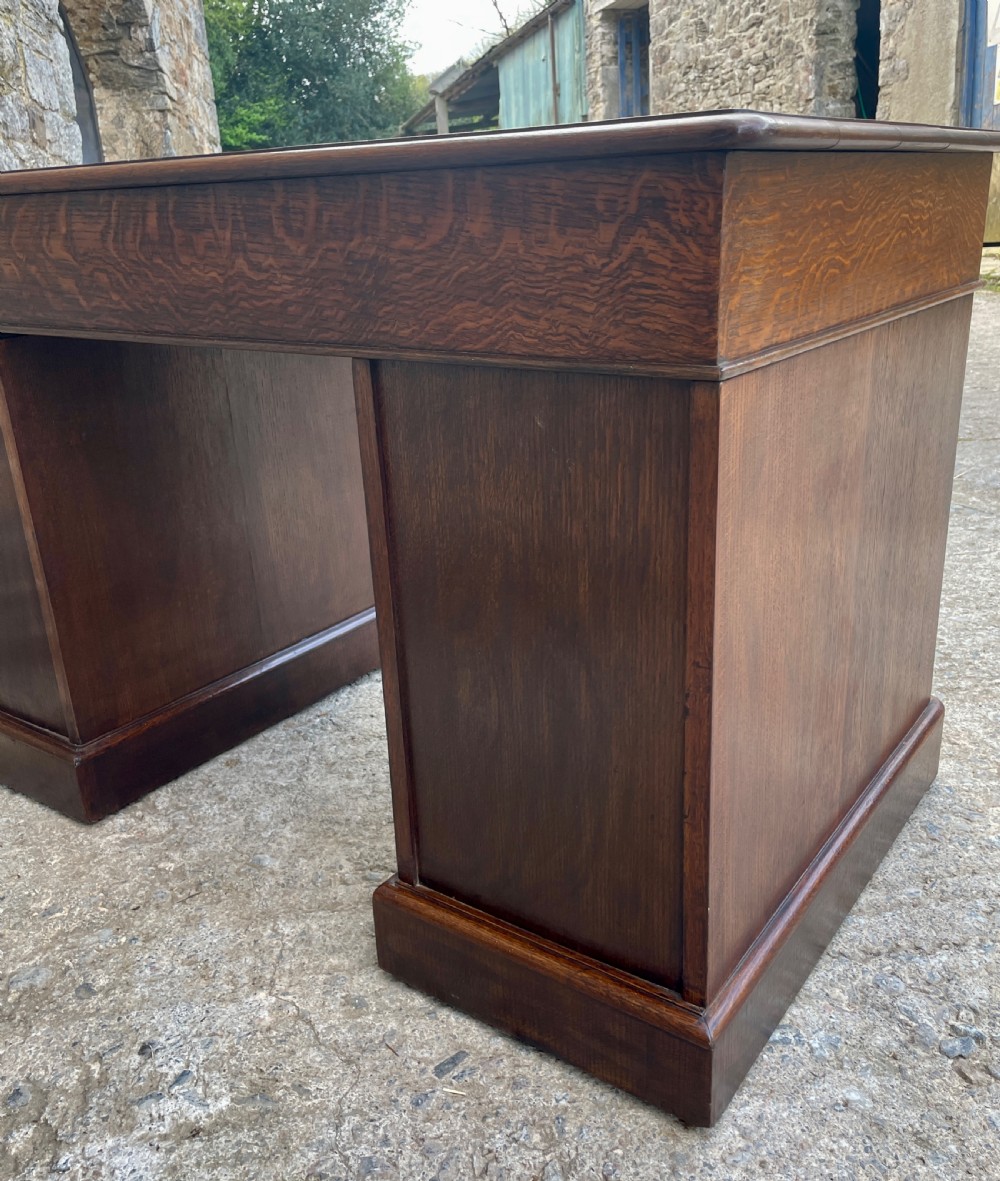 Victorian Oak Pedestal Desk View XXVIII