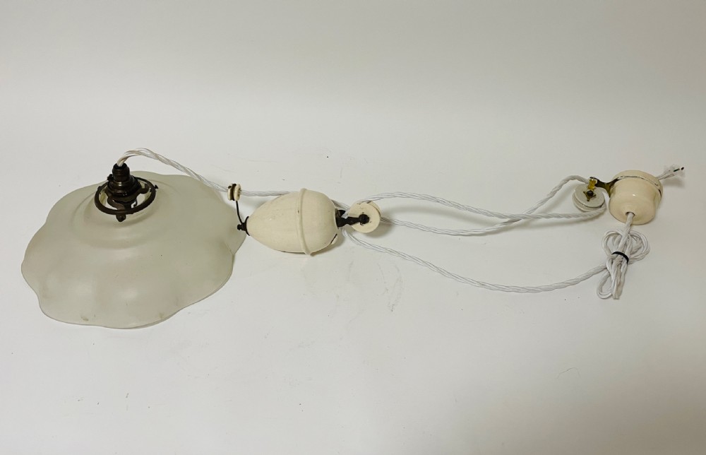 Antique French Rise and Fall Lamp View VII