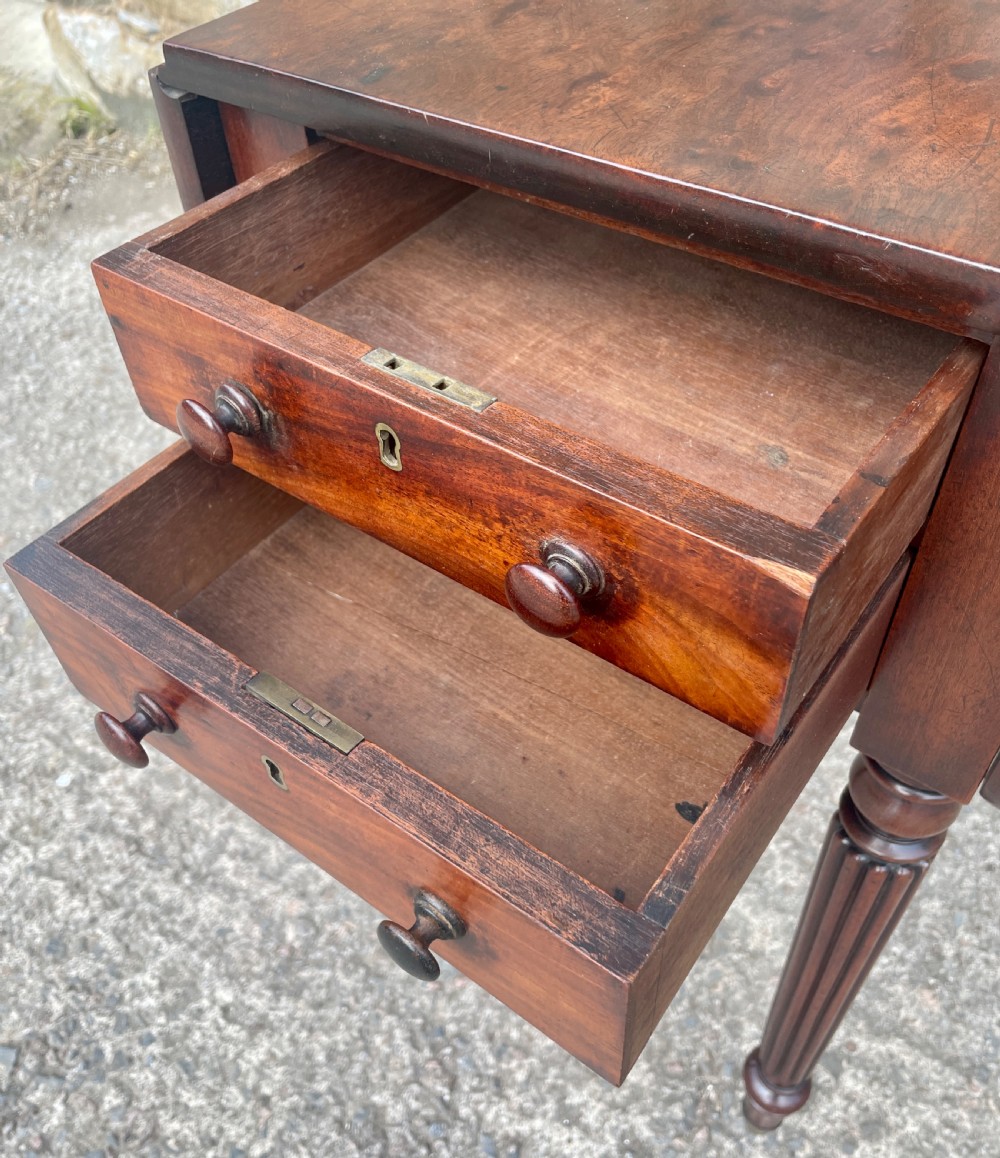 Regency Plum Pudding Mahogany Drop Flap Work Table View IV