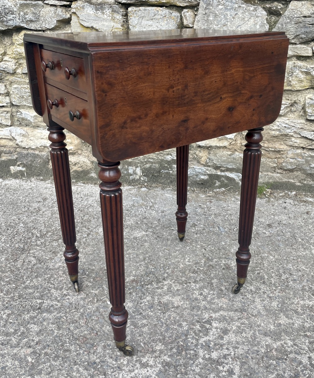 Regency Plum Pudding Mahogany Drop Flap Work Table