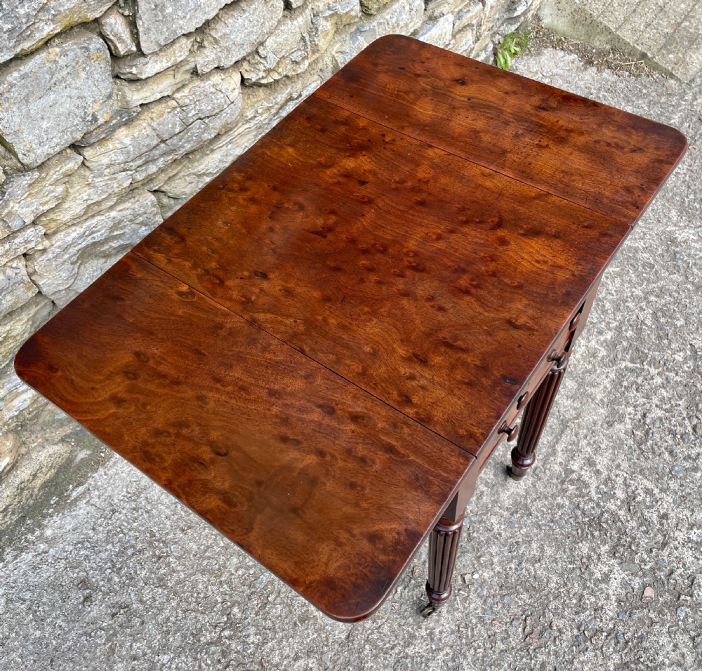 Regency Plum Pudding Mahogany Drop Flap Work Table View XIX