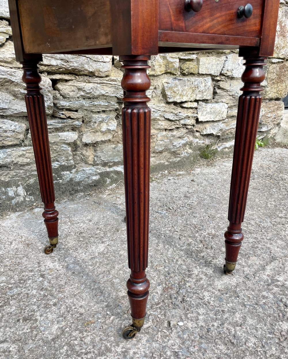 Regency Plum Pudding Mahogany Drop Flap Work Table View XX