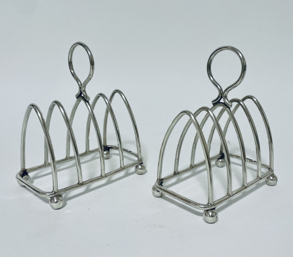 Pair of Antique Silver Toast Racks View VI