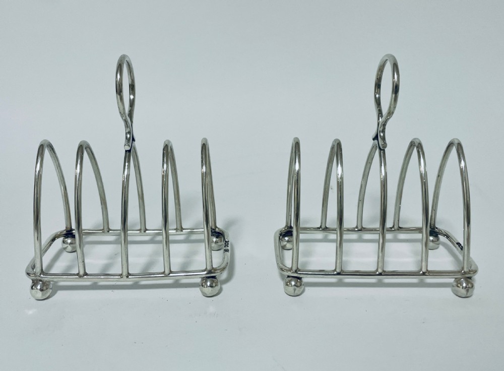 Pair of Antique Silver Toast Racks View VII