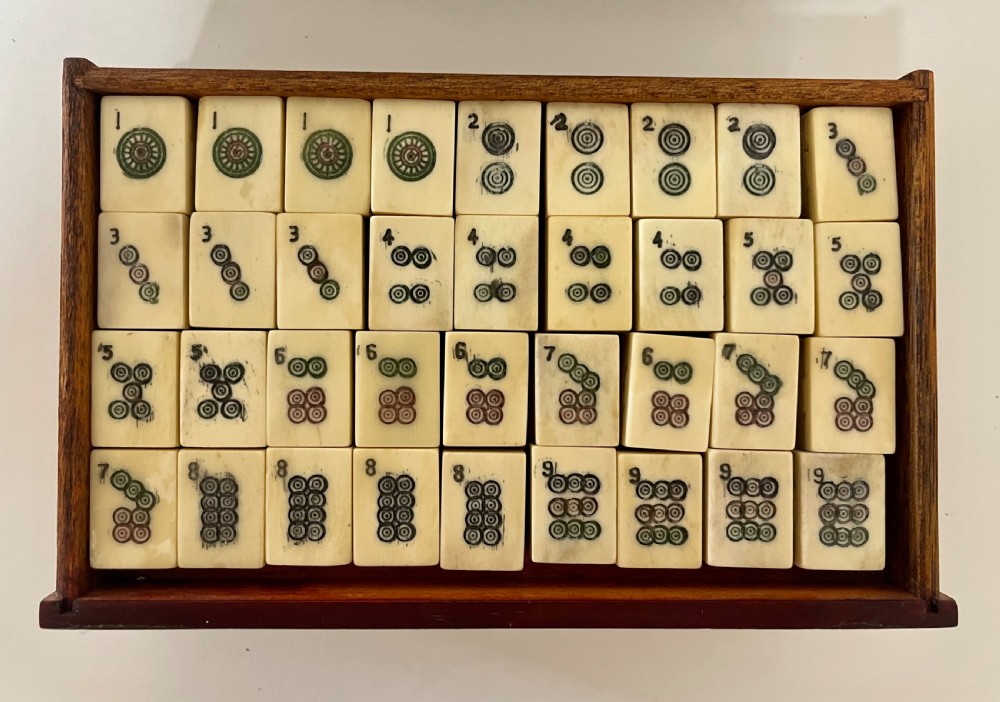 Vintage Bone & Bamboo Mahjong Set View XIV
