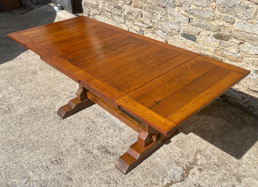 Antique Oak Extendable Draw-Leaf Table View XI