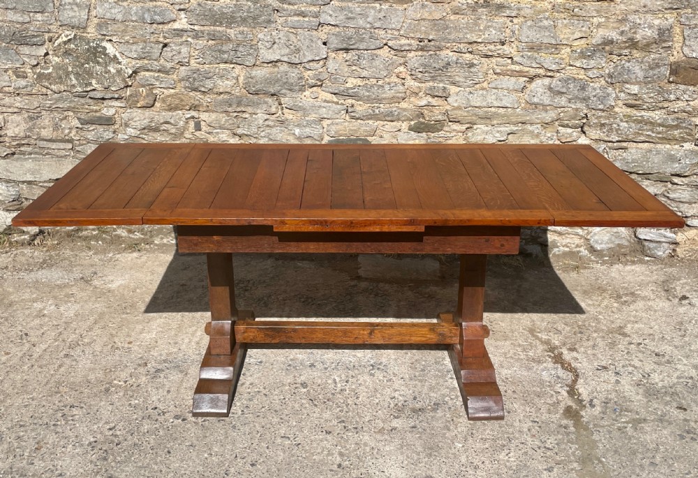 Antique Oak Extendable Draw-Leaf Table View XII