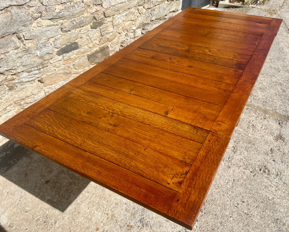 Antique Oak Extendable Draw-Leaf Table View XIII